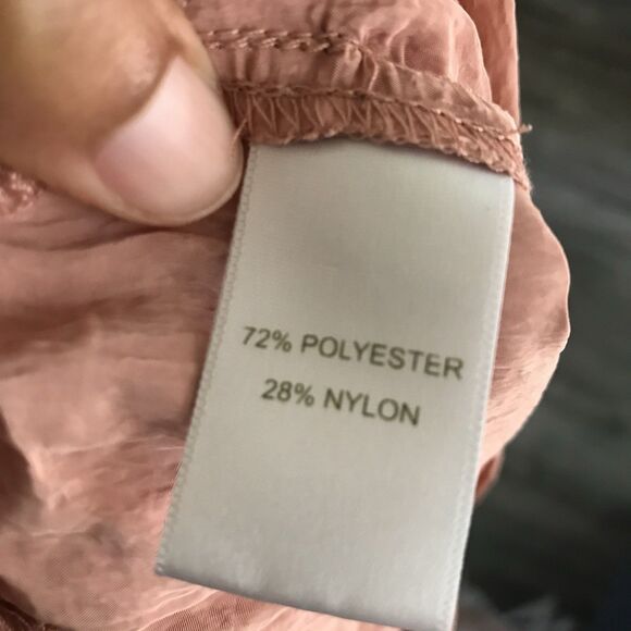 House of Harlow Pastel Pink Lightweight Wide Leg Crinkled Pull On Casual Pants M - Picture 8 of 9